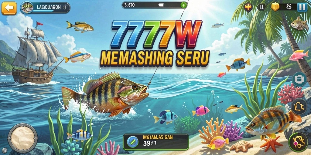 Tampilan gameplay memancing yang menarik dan imersif