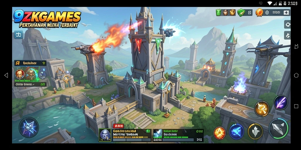 Gameplay seru menara pertahanan penuh strategi.
