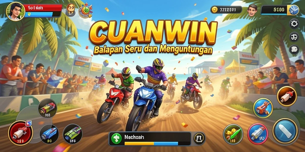 Gameplay Racing seru dengan kecepatan tinggi dan adrenalin.