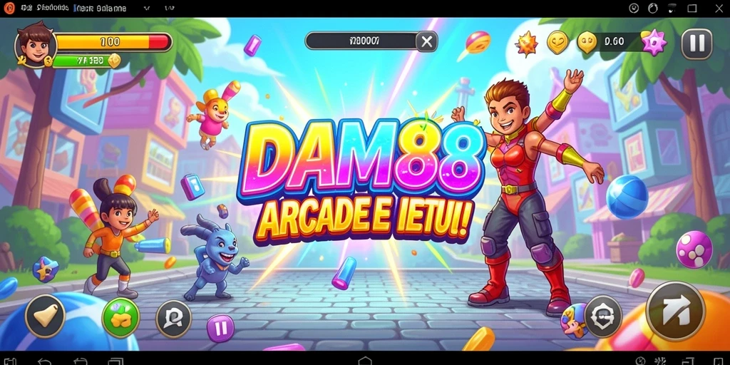 Tampilan gameplay menegangkan di DAM88 saat melewati tantangan arcade.