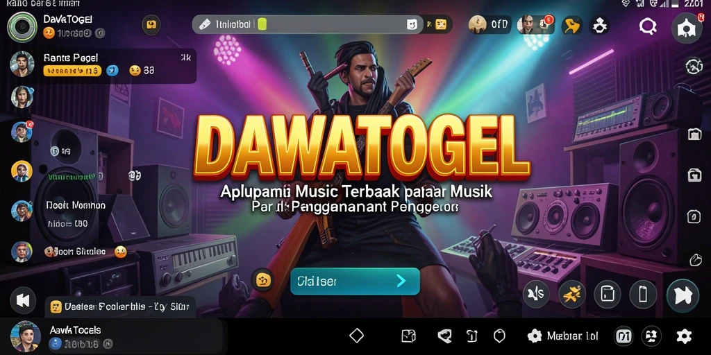 Tampilan gameplay seru dari DAWATOGEL saat pengguna bernyanyi dan bermain musik.