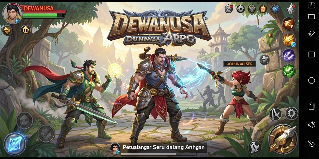 Tampilan gameplay seru dalam dunia fantasi DEWANUSA.