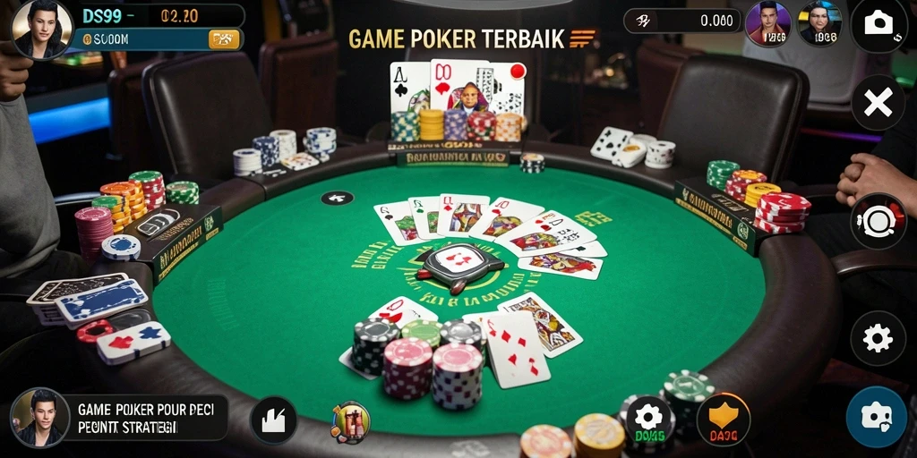 Tangkapan layar dari gameplay DS99 dengan suasana permainan Poker yang mendebarkan.