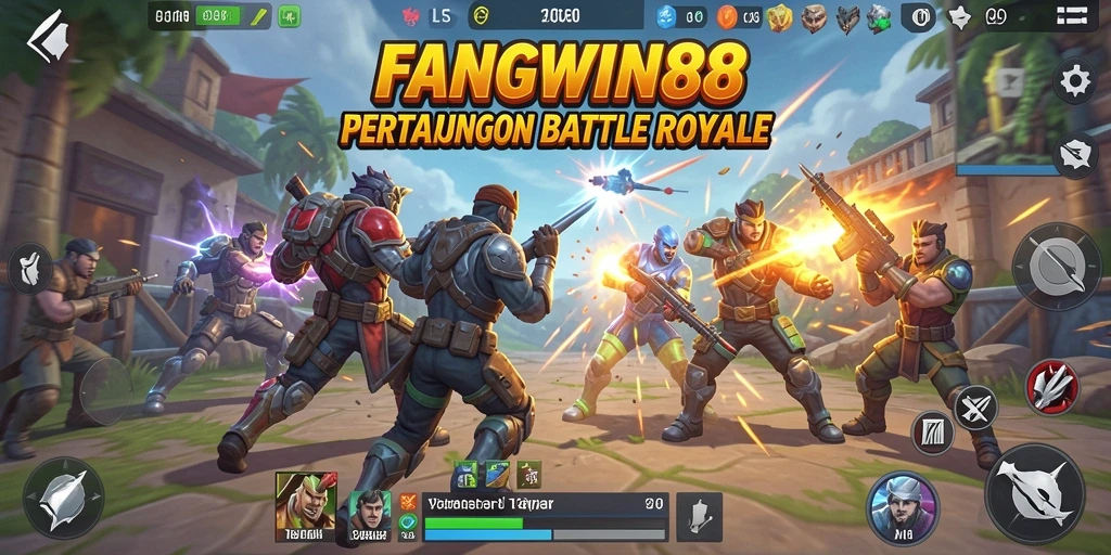 Gameplay seru FANGWIN88 dalam pertempuran Battle Royale.