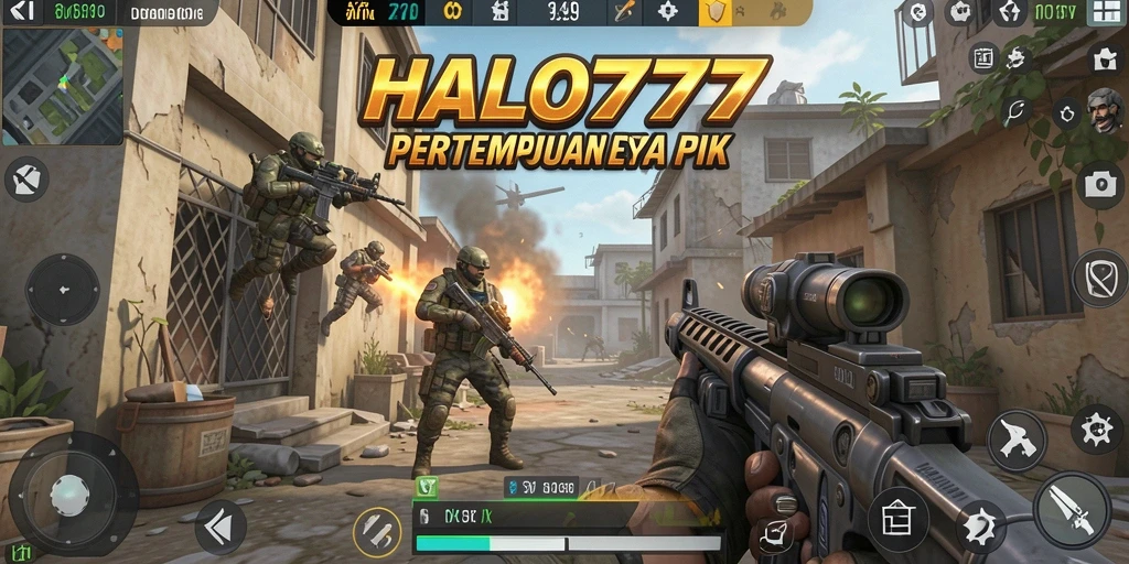 Gameplay intens dan mendebarkan di HALO777 yang menunjukkan aksi FPS.