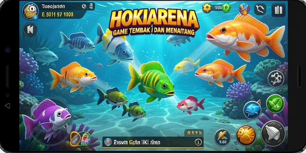 Screenshot HOKIARENA menampilkan aksi menembak ikan yang seru.