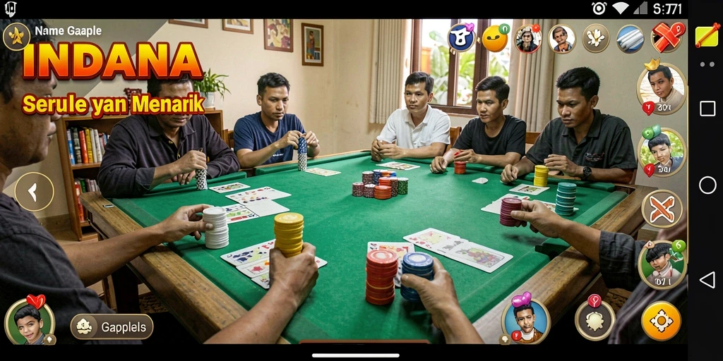Tampilan gameplay Gaple yang seru dan menyenangkan di INDAAA.
