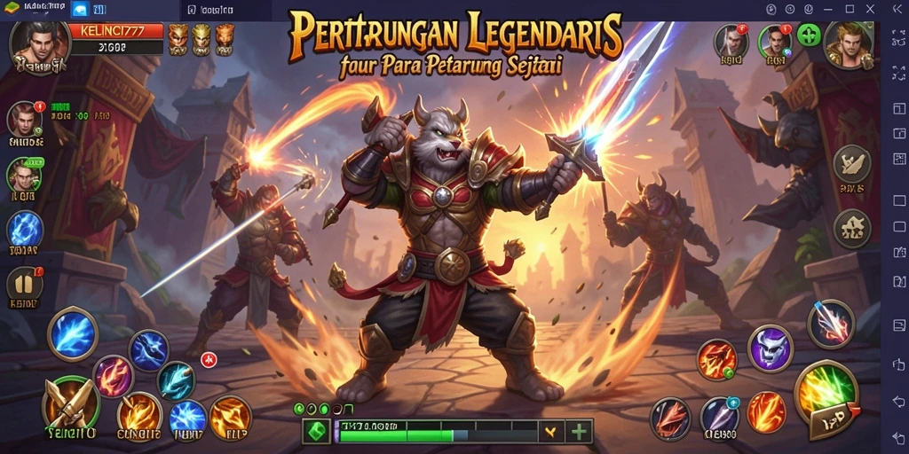 Screenshot gameplay KELINCI777 menampilkan aksi pertarungan yang mendebarkan.