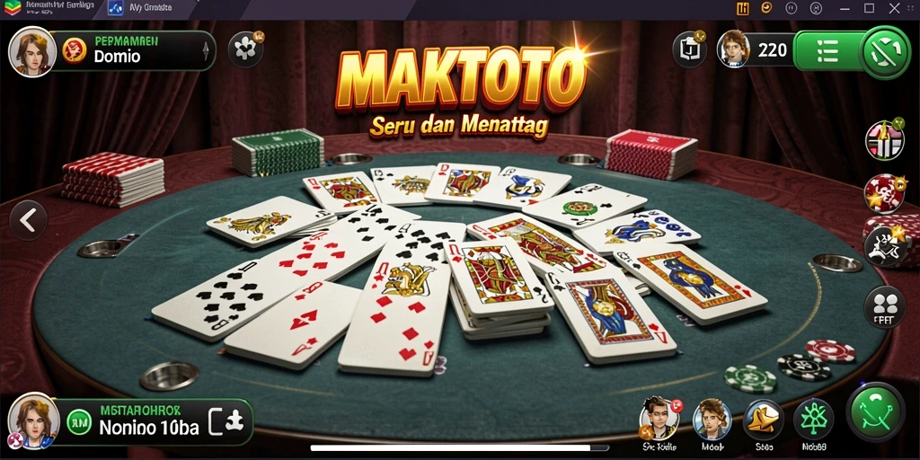 Screenshot gameplay MAKTOTO menampilkan keseruan bermain Domino.