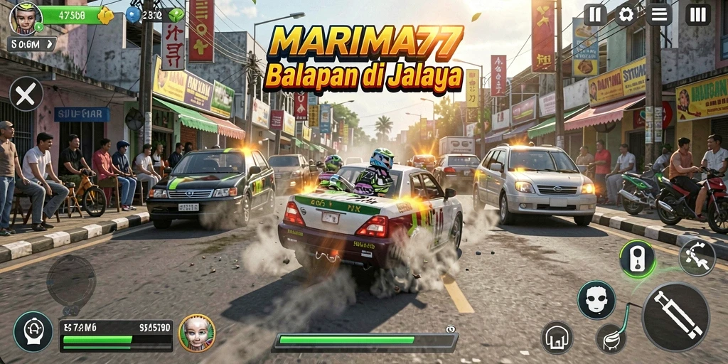 Tampilan gameplay Racing yang intens dan mendebarkan di MARIMA77.