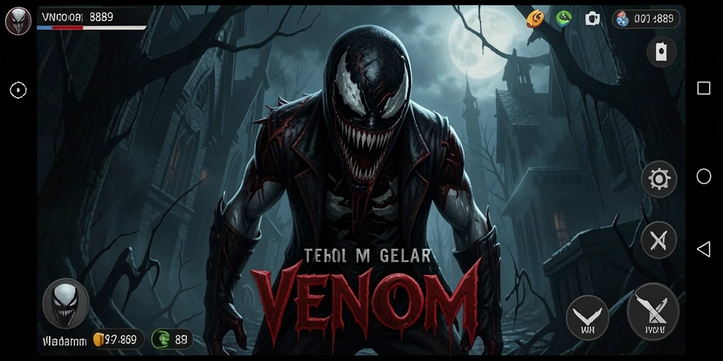 Screenshot gameplay intens VENOM889 menyoroti elemen horror yang mencekam.