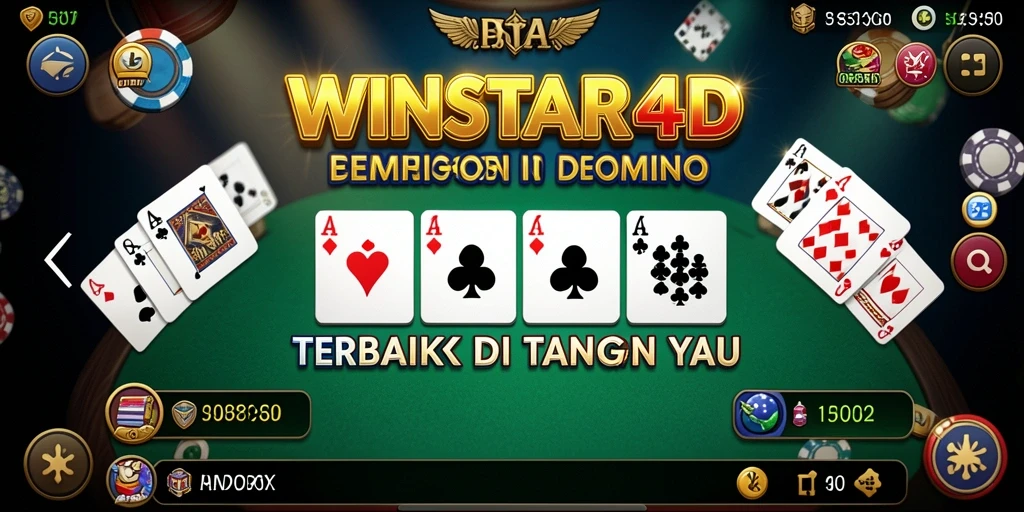 Tampilan gameplay seru dari aplikasi Domino WINSTAR4D.