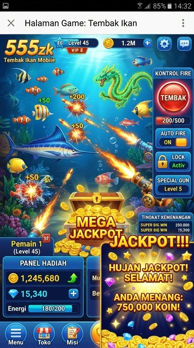 Screenshot aplikasi utama 555zk menampilkan antarmuka yang menarik.